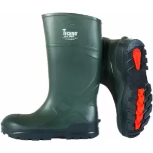 Image of Troya Techno Unisex Adults Safety Wellingtons (6 UK) (Dark Green/Black) - Dark Green/Black