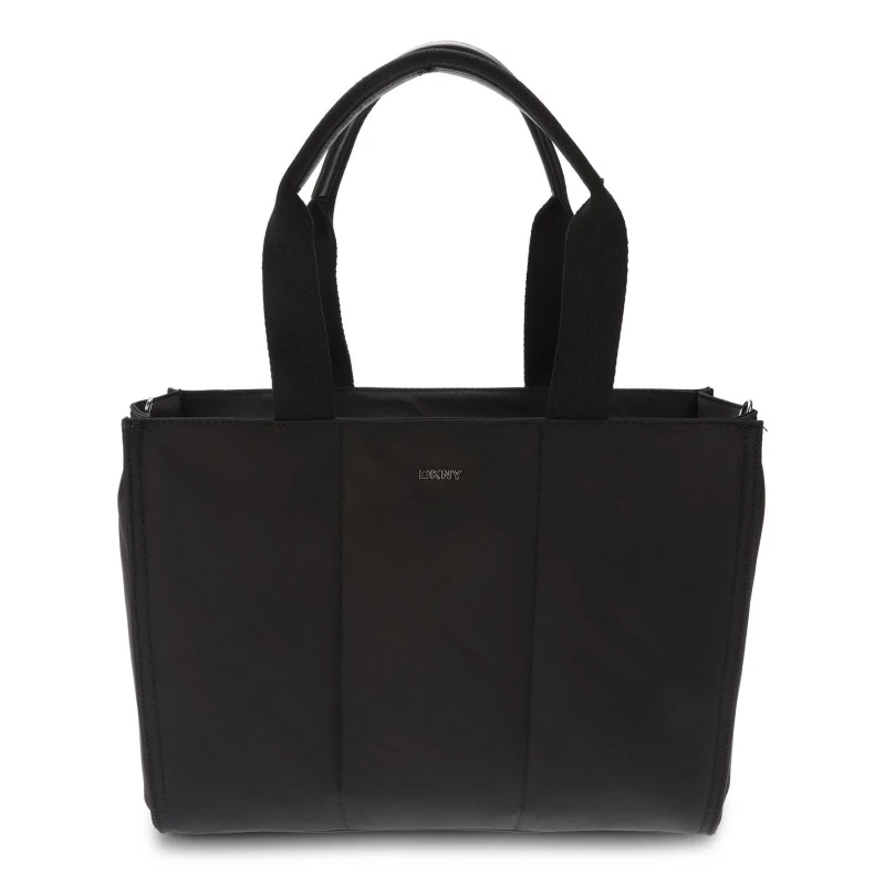 Image of DKNY Paola Commuter Logo Tote Bag Black Silver female One Size