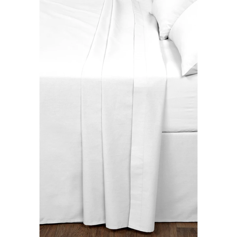 Image of Homelife Non Iron Plain Dyed Flat Sheet - White White Single