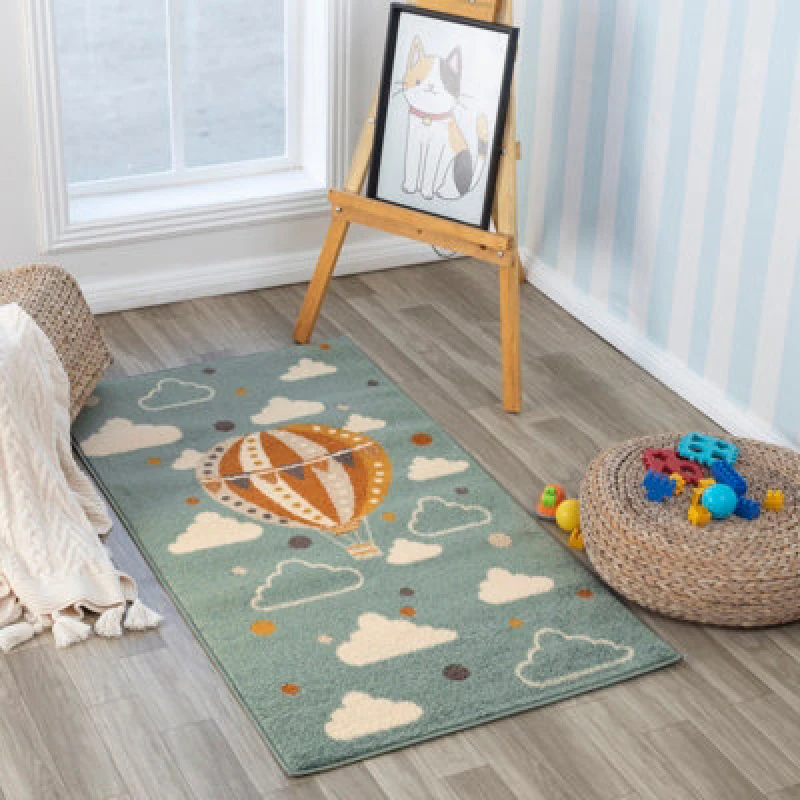 Image of Livabliss Kids Modern Multicolour/blue/bedroom Monty Area Rug 80 X 150 Cm - Easy Care, Non Shedding, Soft & Safe Rug For Kids Spaces