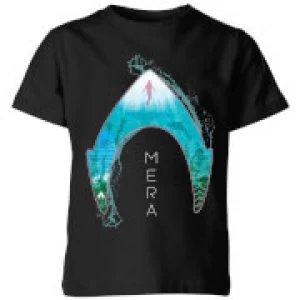 Image of Aquaman Mera Logo Kids T-Shirt - Black - 5-6 Years