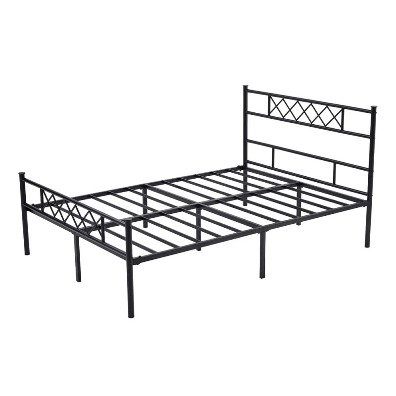 Image of MCC Direct Metal Bed frame Bed Modern style Head & Footboard Felix in Black Size: Single Black Unisex Single
