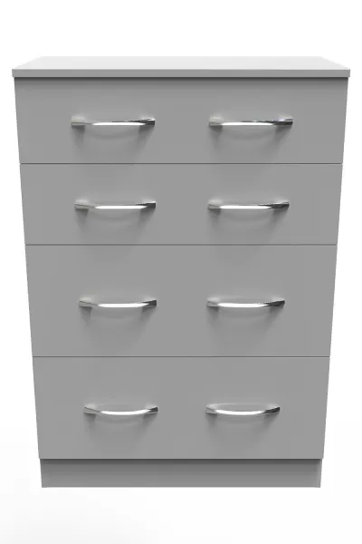Image of Welcome Furniture Ready Assembled Avon 4 Drawer Deep Chest In Dusk Grey