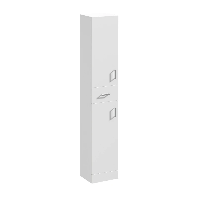 Image of Balterley Slimline Floor Standing Bathroom Tall Unit Gloss White 350mm White
