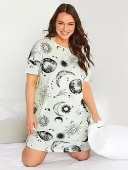 Image of Yours Celestial Print Sleeptee - Lime, Green, Size 30-32, Women