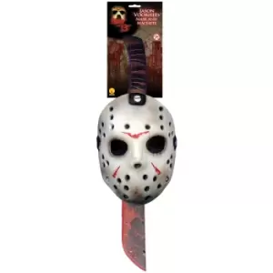 Image of Office Rubies Friday The 13th Jason Vorhees Mask and Machete Set