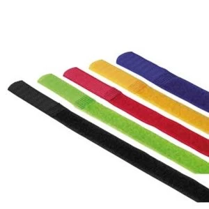 Image of Hama Hook and Loop Cable Ties, 215 mm, coloured