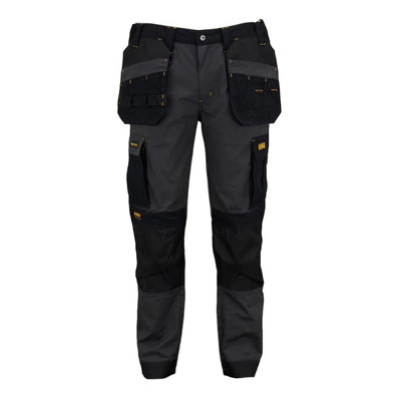 Image of DEWALT Albany Grey/black Cargo Holster Pocket Slim Fit Stretch Work Trousers