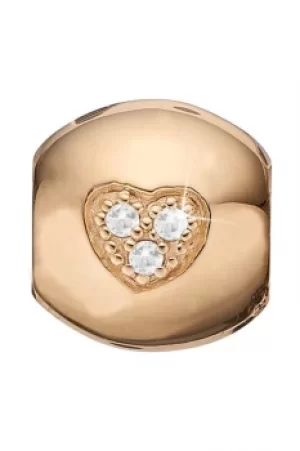 Image of Ladies Christina Gold Plated Sterling Silver Topaz Heart Dream Bead Charm 623-G09