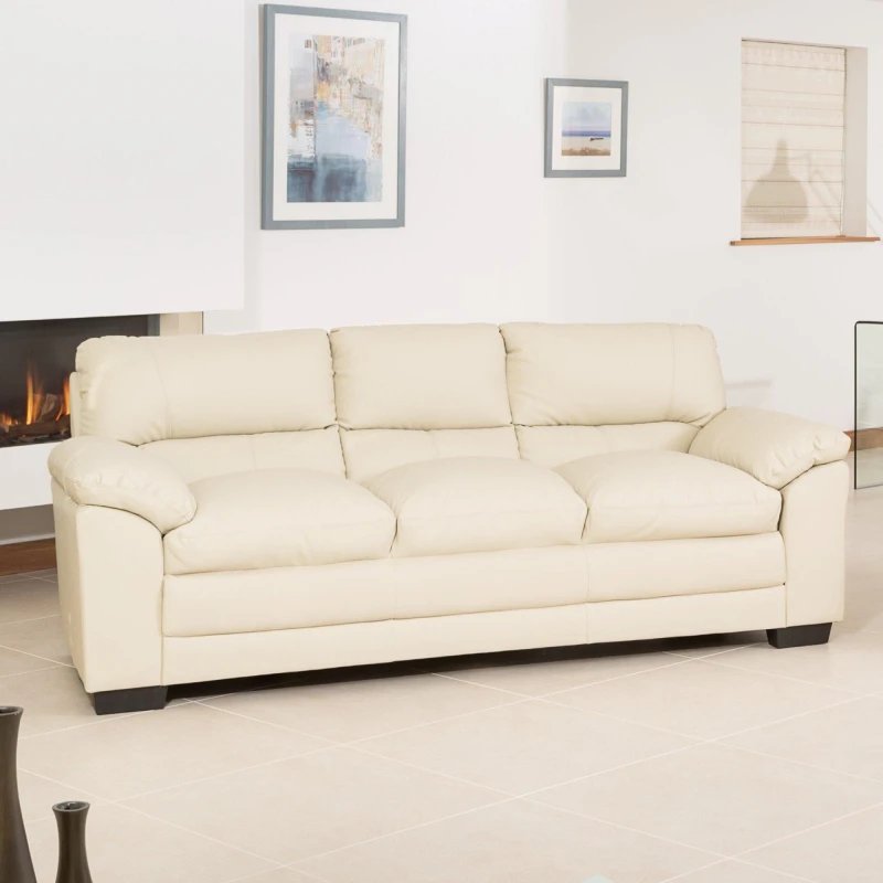 Image of Artemis Home Genoa 3 Seat Sofa in Cream Cream Unisex