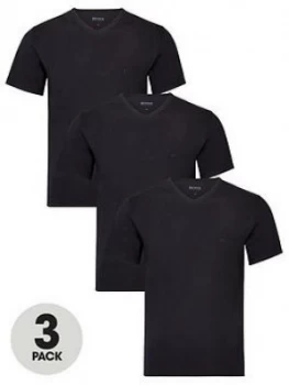 Image of Hugo Boss 3 Pack V-Neck T-Shirts Black Size L Men