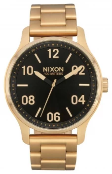 Image of Nixon Patrol Gold / Black Gold IP Steel Bracelet Black Watch