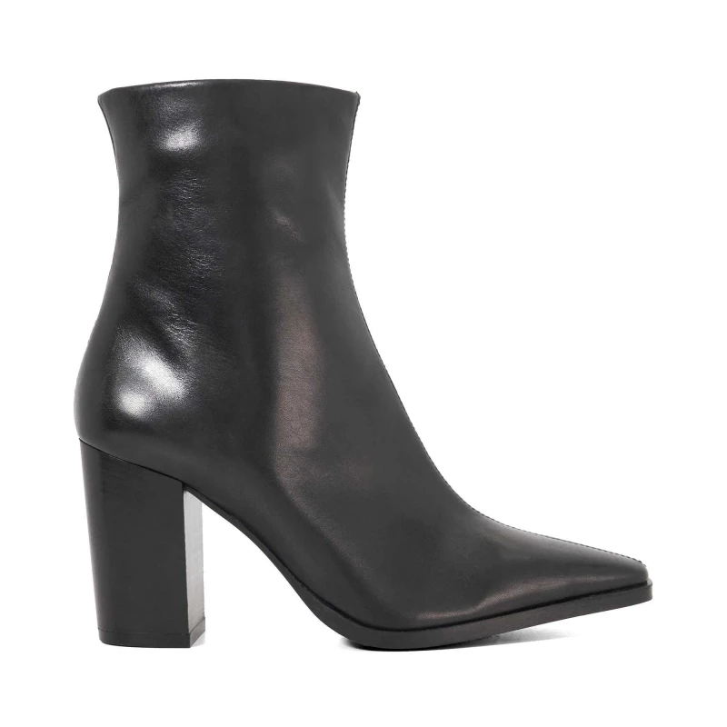 Image of Dune London Womens Patent Ankle Heeled Boots Black Leather female 3 (36)