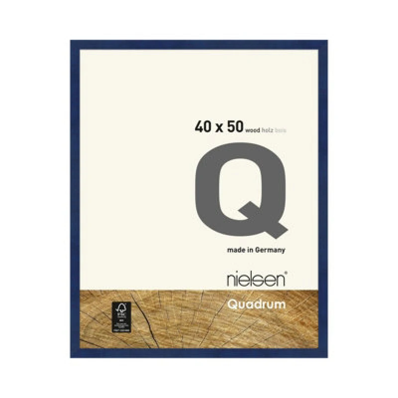 Image of Nielsen Quadrum 40 X 50Cm Blue Wooden Picture Frame With Float Glass And Push/turn Clips