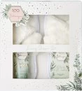 Image of Style & Grace Spa Botanique Luxury Slipper Gift Set Eco Packaging 100g Bath Crystals + 110ml Body Lotion + 1 Pair Fluffy Slippers
