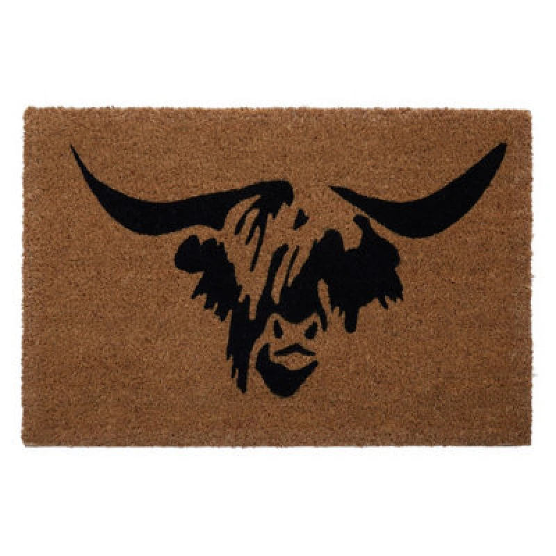 Image of Premier Housewares Highland Cow Doormat Brown