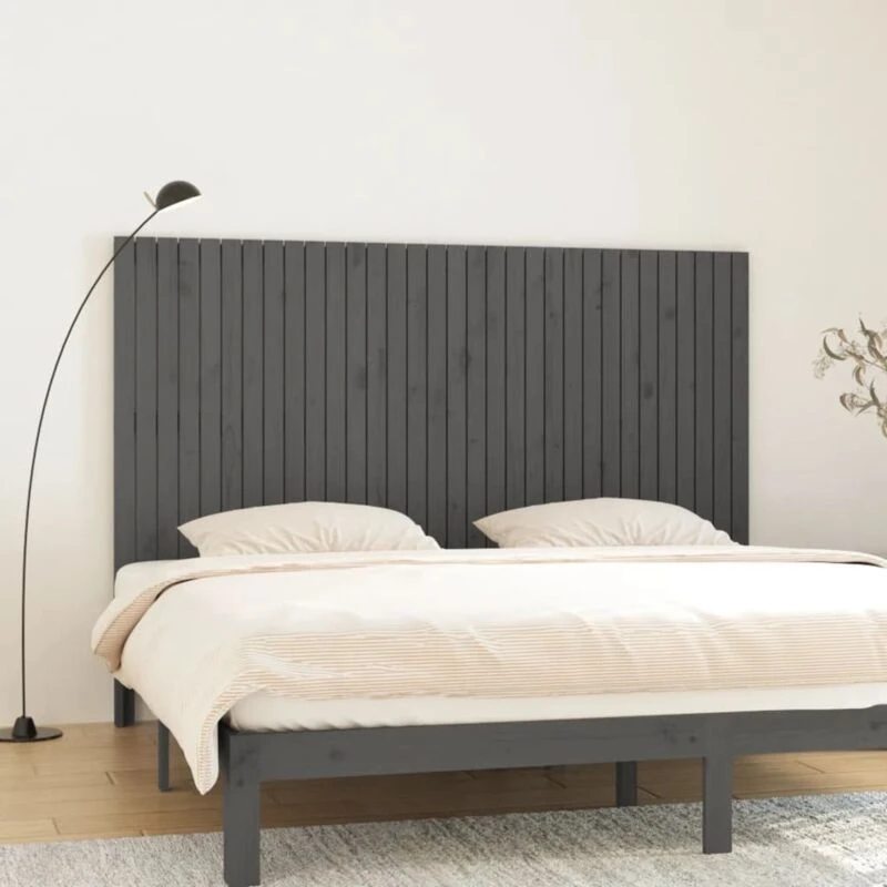 Image of VIDAXL Wall Headboard Grey 204x3x110cm Solid Wood Pine Vidaxl 8720845686482