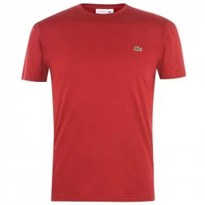 Image of Lacoste Basic Cotton T Shirt - Burgundy Z1Q