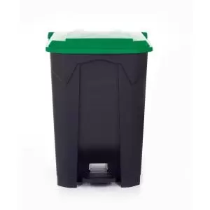 Image of Pedal Bin 80L Polypropylene Grey Body & Green Lid CPB80ZGreen Lid