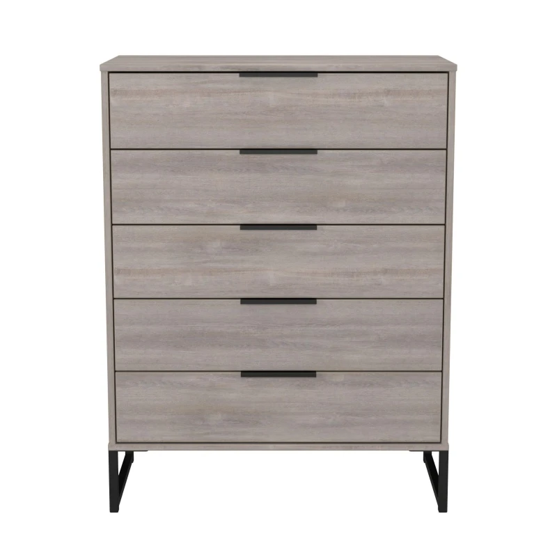 Image of Havana Ready Assembled 5 Drawer Chest in Grey Oak - Welcome Furniture TJ Hughes 5056812212020