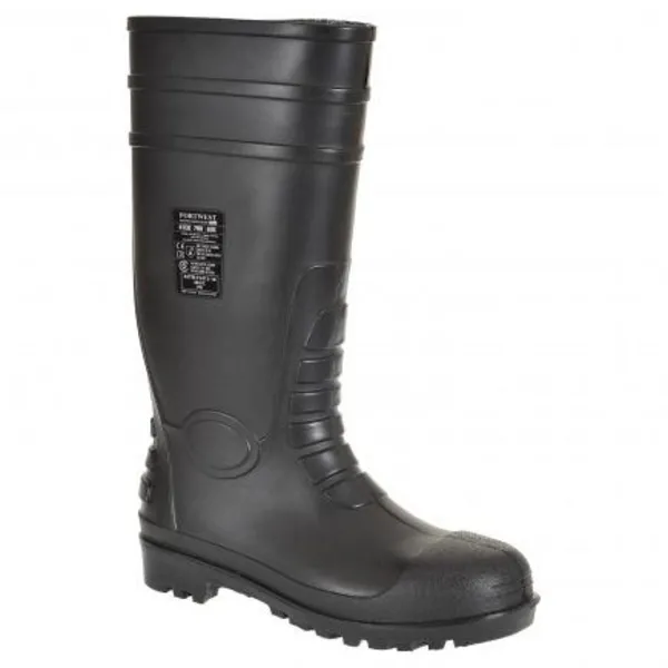 Image of Portwest Total S5 Safety Wellington Boots FW95BKR37 Colour: Black