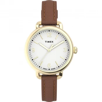 Image of Timex White And Brown 'Essential Collection' Watch - TW2U60000 - multicoloured