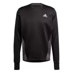 Image of adidas Own the Run Colorblock Sweatshirt Mens - Black / Grey Six / Grey Two