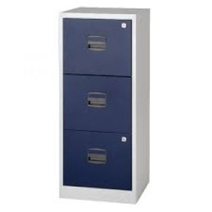 Image of Bisley 3 Drawer A4 Home Filer GreyBlue BY78727