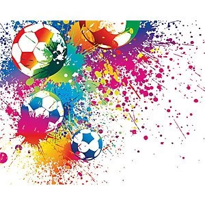 Image of ohpopsi Football Splash Wall Mural Multi 14.4m L