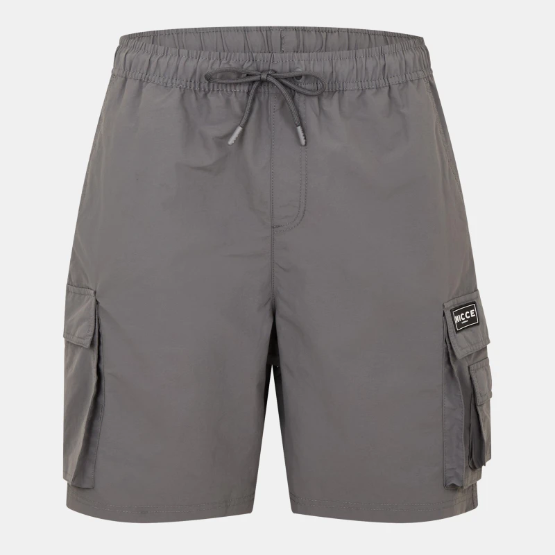 Image of Nicce Mens Onama Cargo Shorts Steel Grey male S