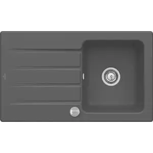 Image of Villeroy & Boch Architectura 1 Bowl Ceramic Kitchen Sink - Graphite Grey
