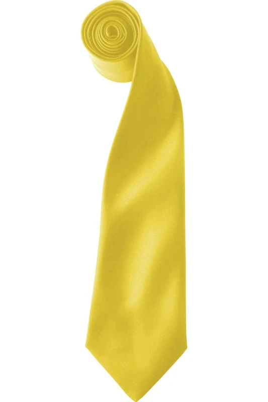 Image of Premier Premier Men Colours Satin Clip Tie Pack of 2 in Yellow Yellow One Size Male 5059269154035