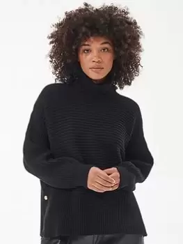 Image of Barbour International Boulevard Knitted Jumper - Black, Size 14, Women