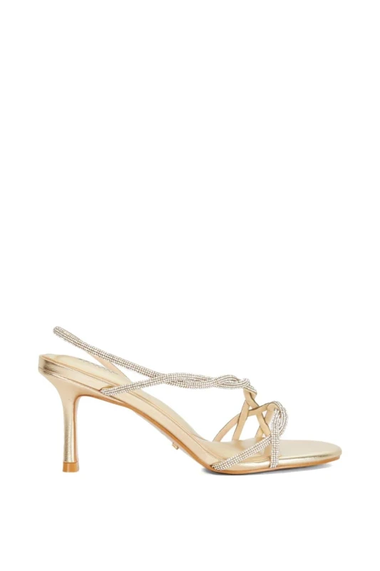 Image of Dune London Womens 'Milene' Sandals in Gold Size: 6 Gold Female 6