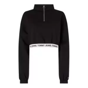 Image of Tommy Jeans Tjw Super Crop Logo Waistband - Black