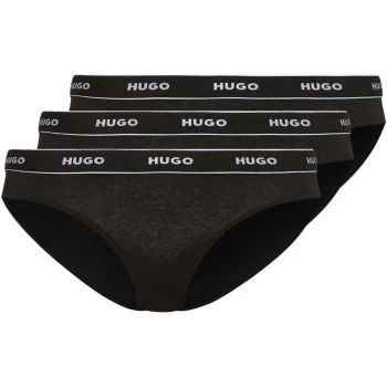 Image of Hugo 3 Pack Striped Briefs - Black