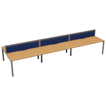 Image of CB 6 Person Bench 1400 x 780 - Beech Top and Silver Legs