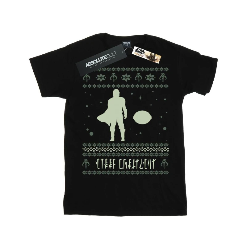 Image of Star Wars Star Wars Men Cotton Christmas T-Shirt in Black Size: Small Black S Male 5059400608434