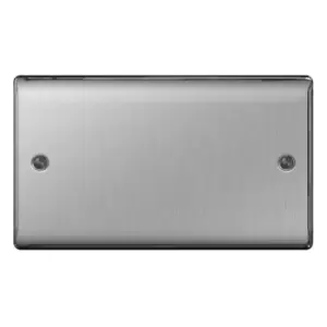 Image of BG Brushed Steel Double Blank Plate - NBS95