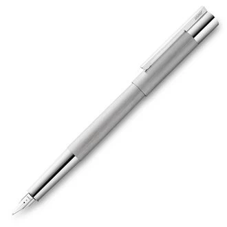 Image of Lamy Scala Brushed Steel Fountain Pen - Medium Nib