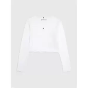 Image of Tommy Hilfiger Essential Rib Top L/S - White