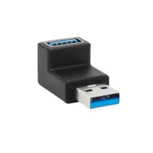 Image of Tripp Lite U324-000-UP USB 3.0 SuperSpeed Adapter - USB-A to USB-A M/F Up Angle Black