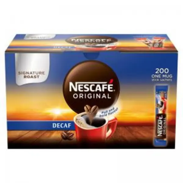 Image of Nescafe Original Decaf Coffee 200 Sachets