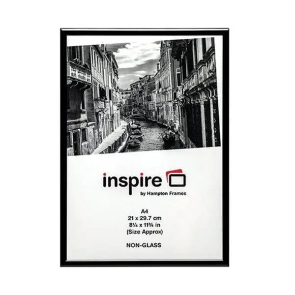 Image of Hampton Frames Hampton Frames Aluminium Certificate Frame A4 Black PAAFA4BLK PAAFA4BLK