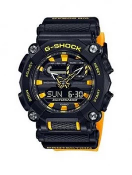 Image of Casio Casio G-Shock Super Illuminator 200M Water Resistant Black And Yellow Detail Dial Yellow Silicone Strap Mens Watch