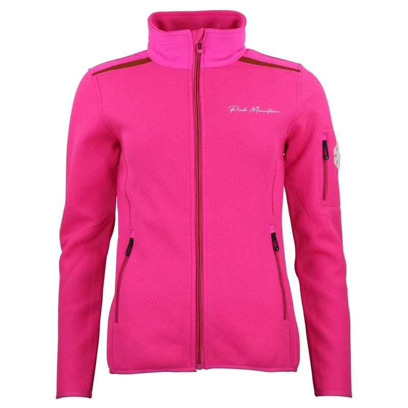 Image of Womens zipped fleece Peak Mountain 490G Rose Female S