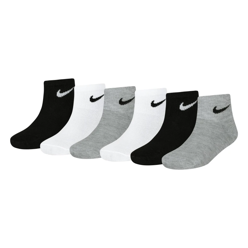 Image of Nike 6 Pack Ankle Socks Childrens - Grey Grey C8 - C13