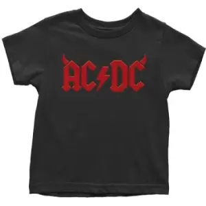 Image of AC/DC - Horns Kids 5 Years Toddler T-Shirt - Black