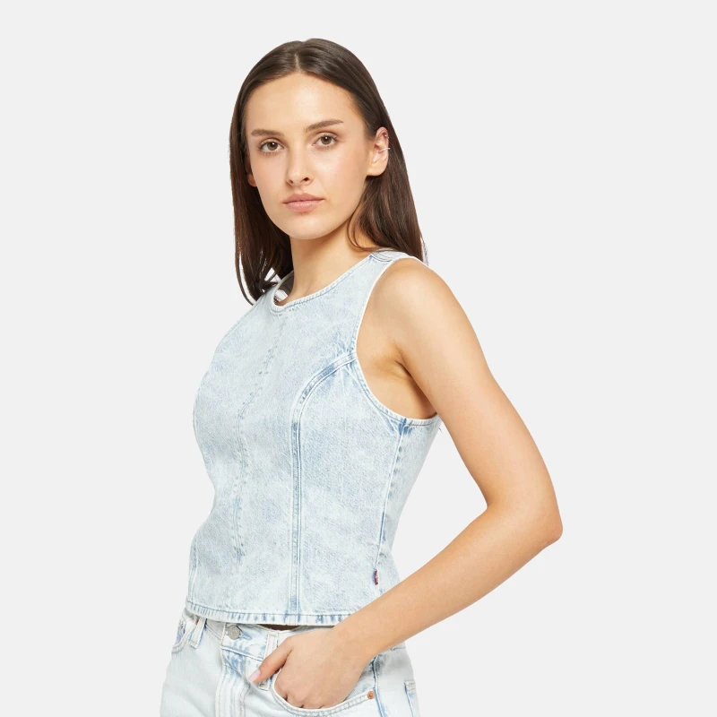 Image of Levis Womens Topanga Denim Tank Vest Healing Waters female 12 (M)