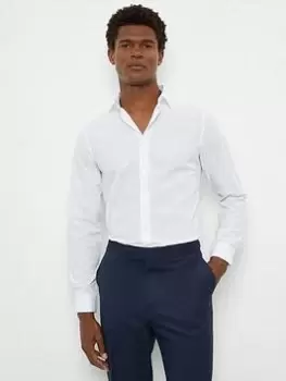 Image of Burton Menswear London Burton Skinny Fit White Easy Iron Shirt, White Size M Men
